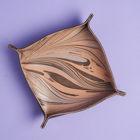 Tribe Alive Leather Marbled Valet Tray New - Picture 1 of 8